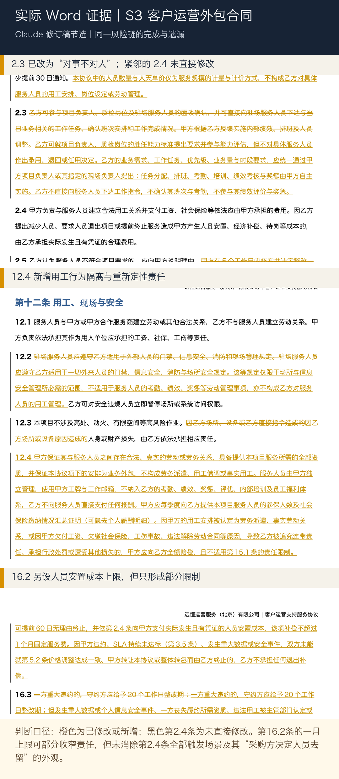 运营外包合同 Word 连续性证据